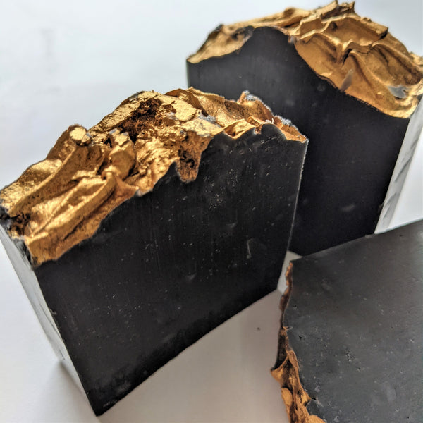 Artisanal Luxury Bathing Bars with Kokum Butter - Charcoal & Orange Soap