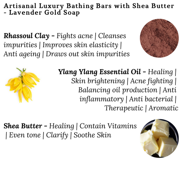 Artisanal Luxury Bathing Bars with Shea Butter - Lavender Gold Soap