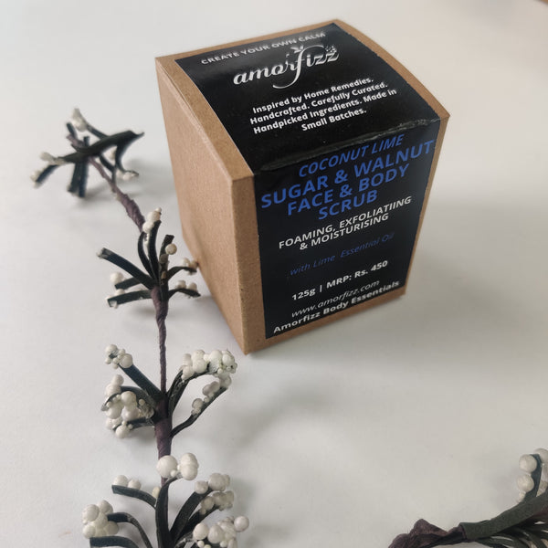 Sugar & Walnut Scrub for Face & Body - Coconut Lime & Oats