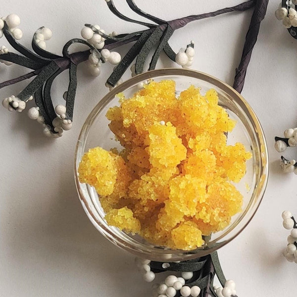 Sugar & Walnut Scrub for Face & Body - Turmeric & Patchouli