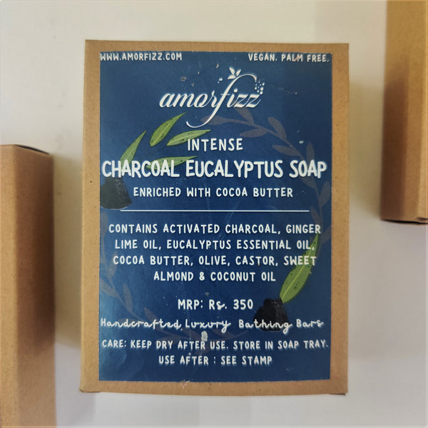Artisanal Luxury Bathing Bars with Cocoa Butter - Charcoal Eucalyptus Soap