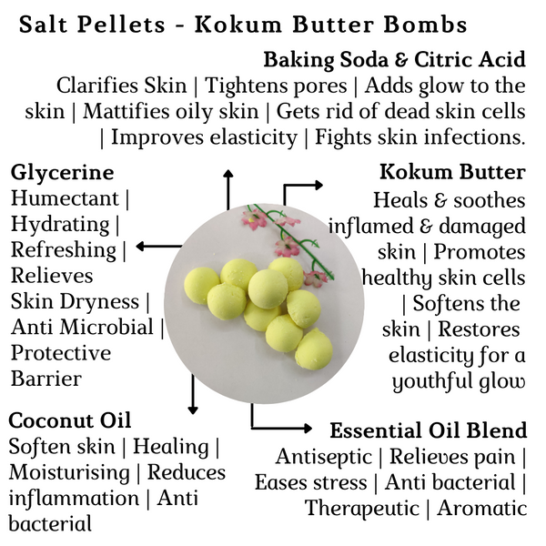 Salt Pellets - Kokum Butter Bombs - Jasmine Blossom