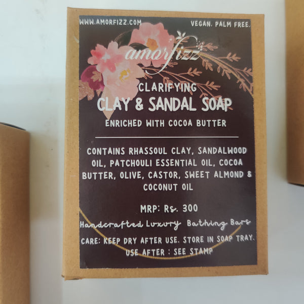 Artisanal Luxury Bathing Bars with Cocoa Butter - Clay & Sandal Soap