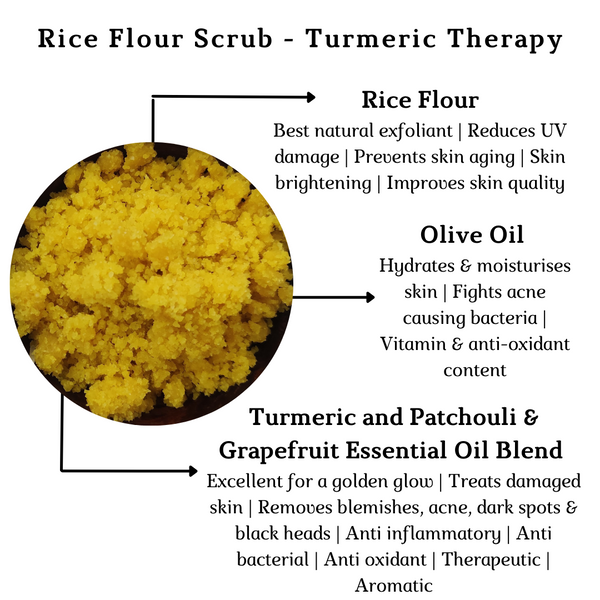 Rice Flour Scrub for Body - Turmeric Therapy