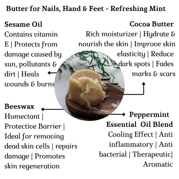 Butter for Nails, Hand & Feet - Refreshing Mint
