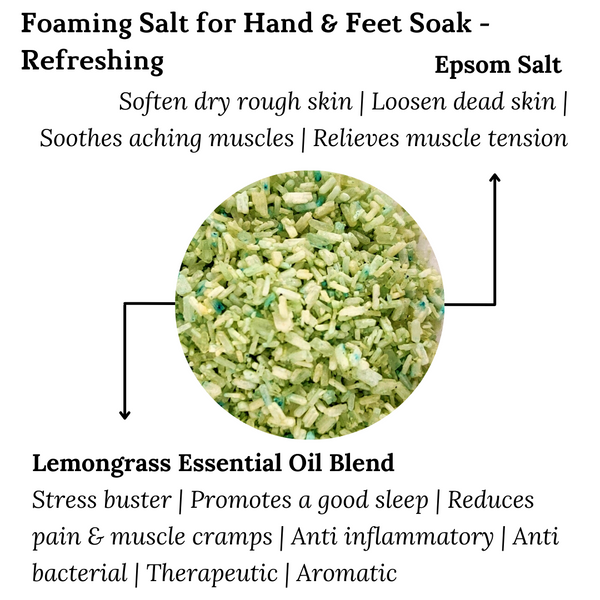 Foaming Salt for Hand & Feet Soak - Refreshing