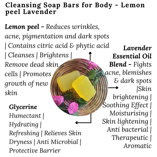 Cleansing Soap Bars for Body - Lemon peel Lavender