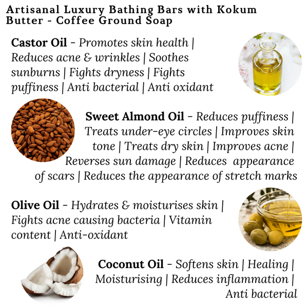 Artisanal Luxury Bathing Bars with Kokum Butter - Coffee Ground Soap