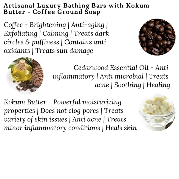 Artisanal Luxury Bathing Bars with Kokum Butter - Coffee Ground Soap